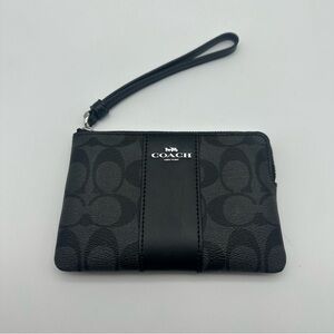 Coach Signature Black Wristlet